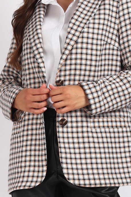 Жакет (пиджак) МиА-Мода 1498 разноцветный, гусиная лапка размер 46-50 #3