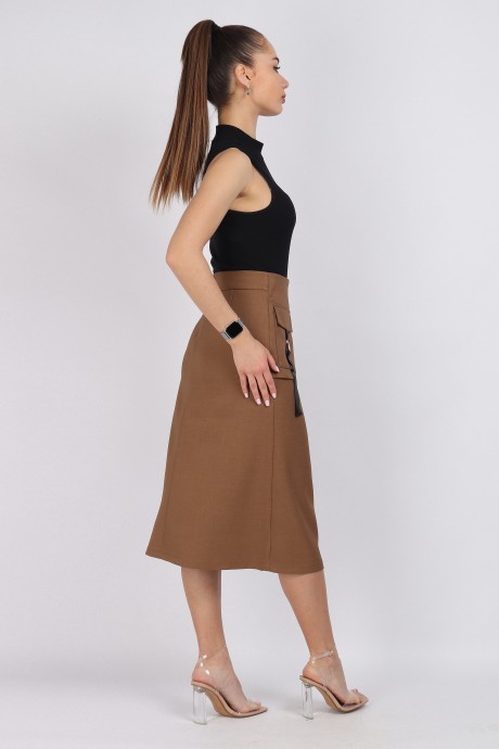 Юбка МиА-Мода 1508-1 светло-коричневый размер 42-54 #5