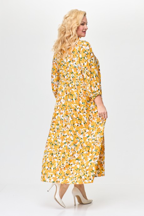 Платье Abbi 1010 жёлтый, цветы размер 56-60 #5