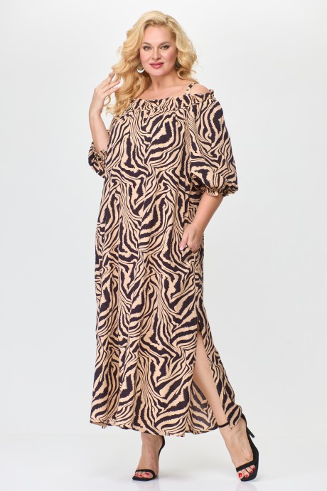 Платье Abbi 1011 бежево-коричневый размер 52-60 #2