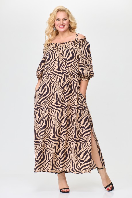Платье Abbi 1011 бежево-коричневый размер 52-60 #4