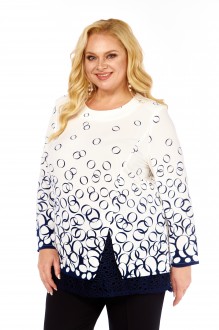 Блузка Abbi 4073 бело-синий принт