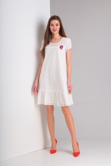 Платье Милора Стиль 638 белый размер 44-48 #1