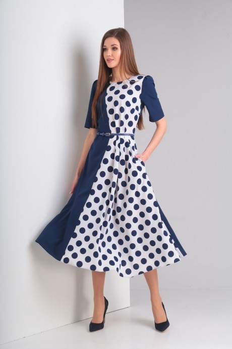 Платье Милора Стиль 668 синий размер 44-48 #1
