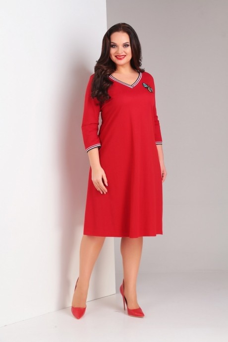 Платье Милора Стиль 698 красный размер 48-52 #1