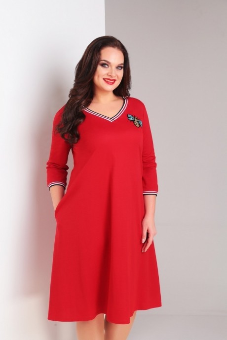 Платье Милора Стиль 698 красный размер 48-52 #2