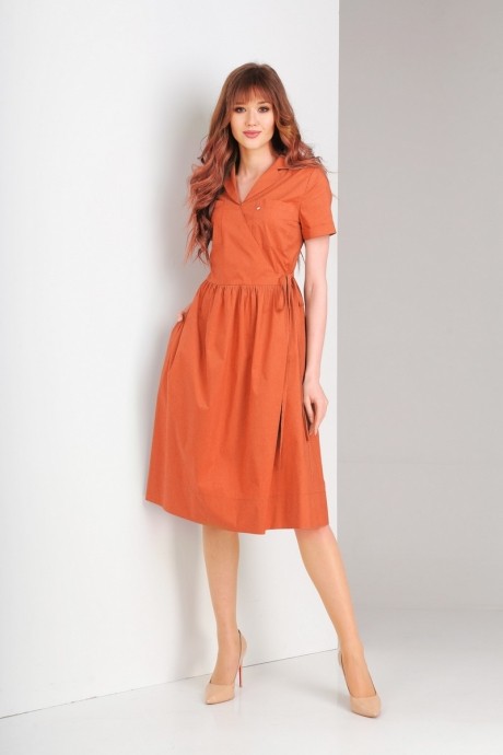 Платье Милора Стиль 714 рыжий размер 42-46 #1