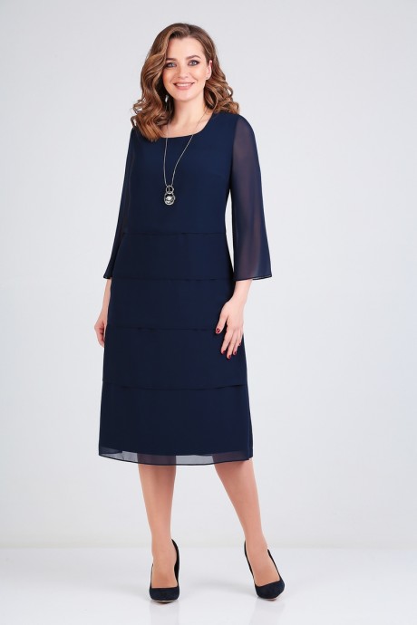 Вечернее платье Милора Стиль 811 синий размер 50-54 #1