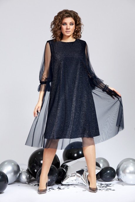 Вечернее платье Милора Стиль 834 синий размер 52-56 #1