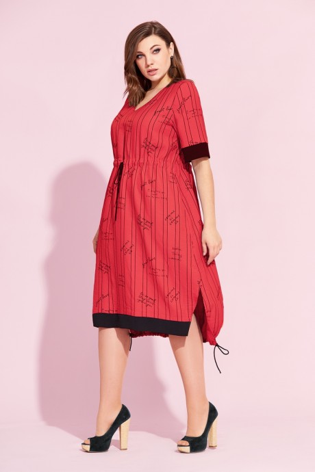 Платье Милора Стиль 876 красный размер 50-54 #1