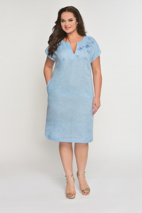 Платье Люана Плюс 399 голубой размер 50-54 #1
