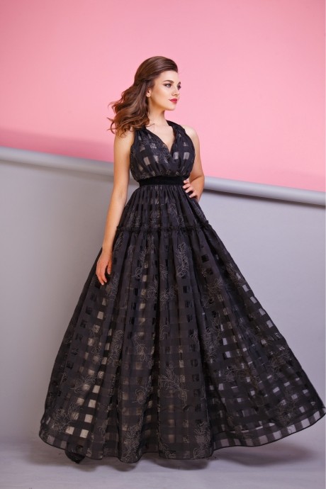 Вечернее платье Anastasia 333 чёрно-молочный размер 42-50 #1