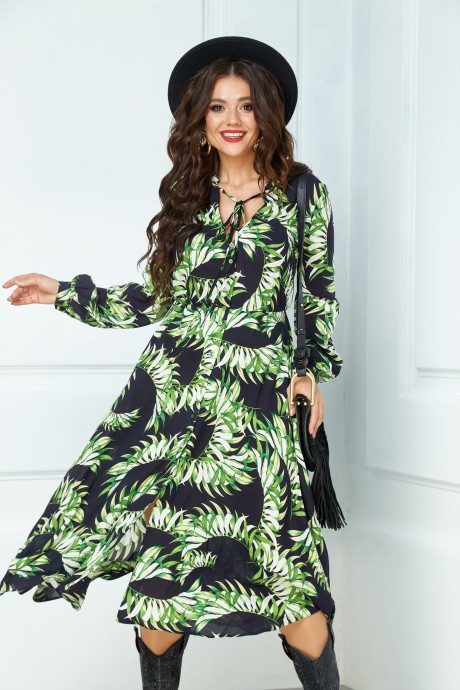 Платье Anastasia 503 черный-зеленый размер 46-50 #1