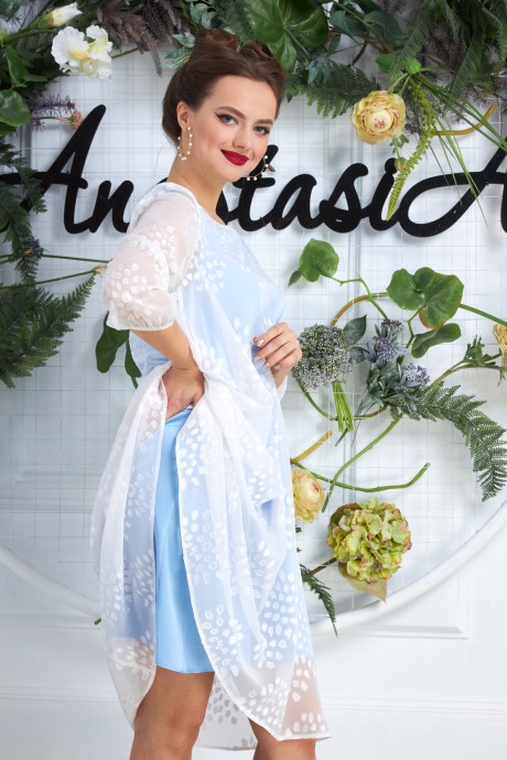 Вечернее платье Anastasia 588 молочно-голубой размер 50-60 #7