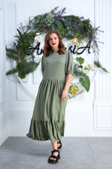 Платье Anastasia 620 хаки размер 48-58 #4