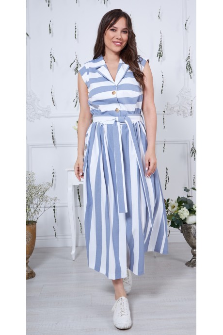 Платье Anastasia 826 белый, синий размер 48-56 #4