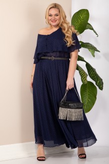 Платье Anastasia 887 темно-синий(тонкий пояс) #1