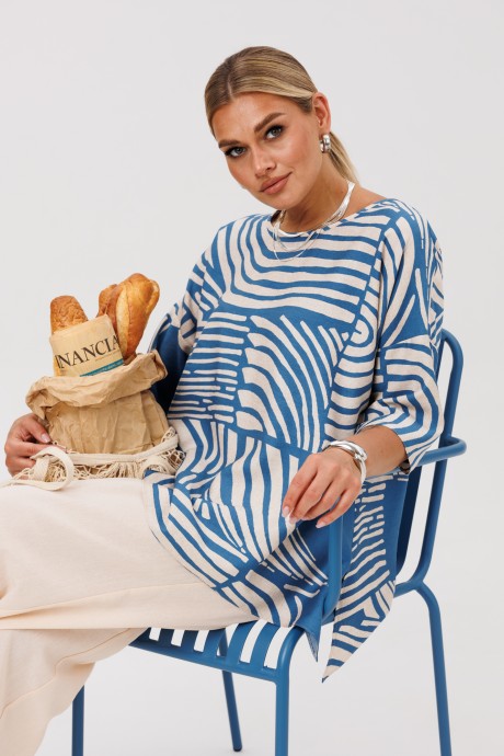 Костюм/комплект Anastasia м-1246 бежево-голубой, светло-бежевый размер 50-60 #8