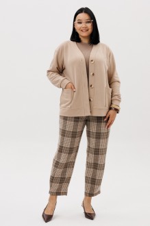 Костюм/комплект Anastasia м-1301 бежевый, клетка #1