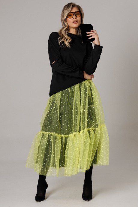 Костюм/комплект Anastasia м-1298 черный, лимонный размер 48-52 #4