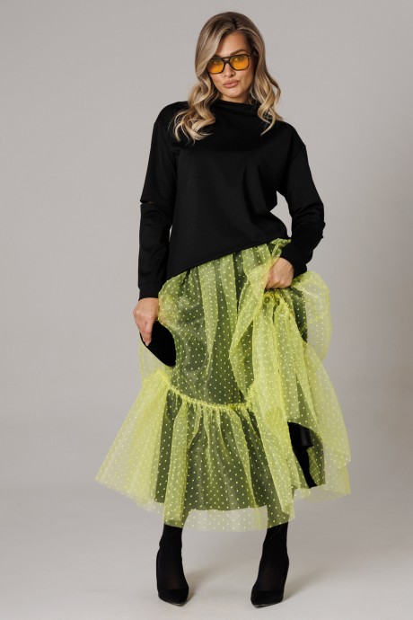 Костюм/комплект Anastasia м-1298 черный, лимонный размер 48-52 #5