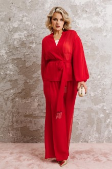 Брючный костюм Anastasia м-1063 .1 рубиновый красный