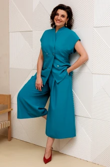 Брючный костюм Anastasia м-1330 морская волна