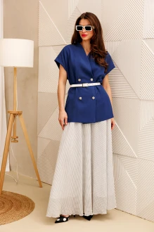 Юбочный костюм Anastasia м-1347 синий, белый
