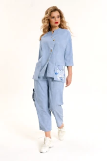 Брючный костюм Anastasia м-1202 серо-голубой