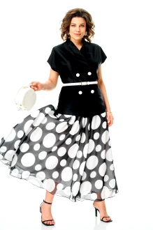 Юбочный костюм Anastasia м-1347 .1 черно-белый