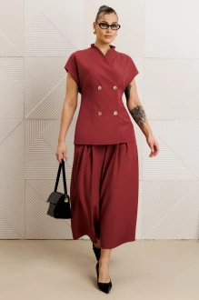 Брючный костюм Anastasia м-1330 клюквенный