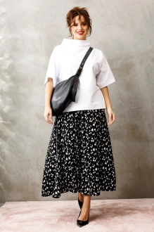 Юбочный костюм Anastasia м-1316 черно-белый