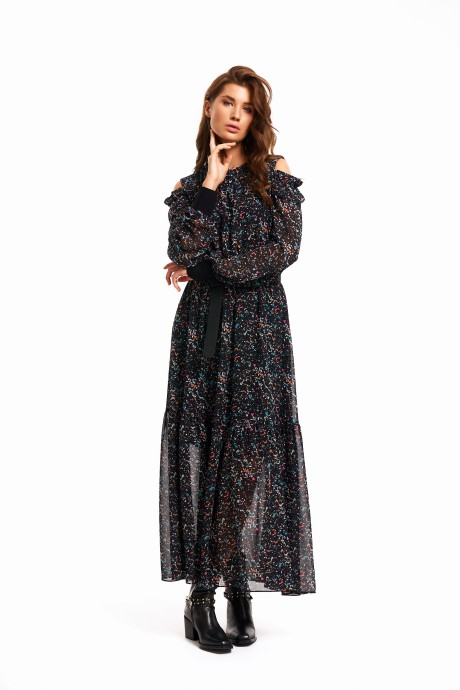 Платье Kavari 1067 черный размер 44-54 #2