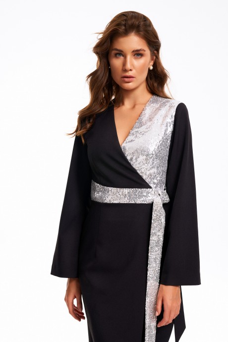 Вечернее платье Kavari 1062 черный+серебро размер 44-54 #4