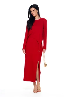 Юбочный костюм Kavari 8058 .2 красный двойка