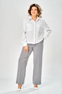 Брючный костюм Kavari 8066 двойка белый, серый