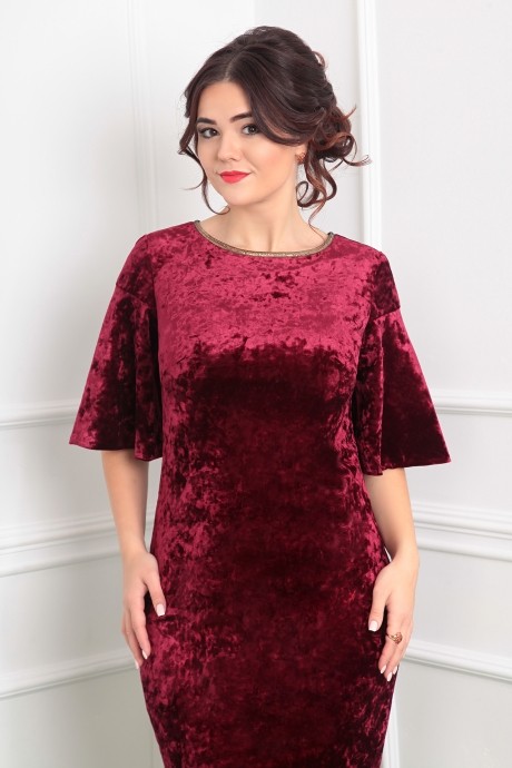 Вечернее платье Мода Юрс 2315 бордо/мокрый велюр размер 48-52 #5