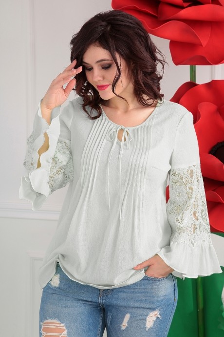 Блузка, туника, рубашка Мода Юрс 2345 молочный размер 50-54 #1