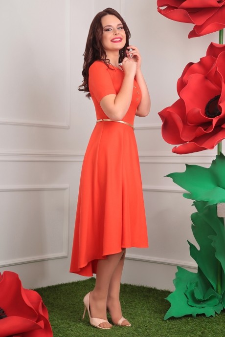 Платье Мода Юрс 2253 оранжевый размер 48-52 #2