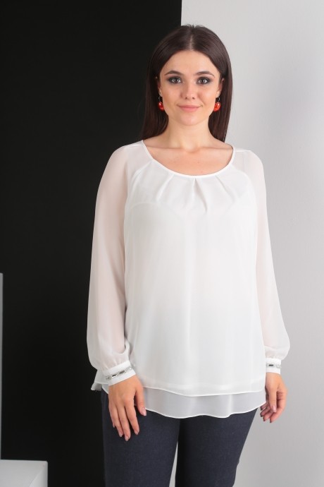 Блузка, туника, рубашка Мода Юрс 2359 молочный размер 50-58 #3