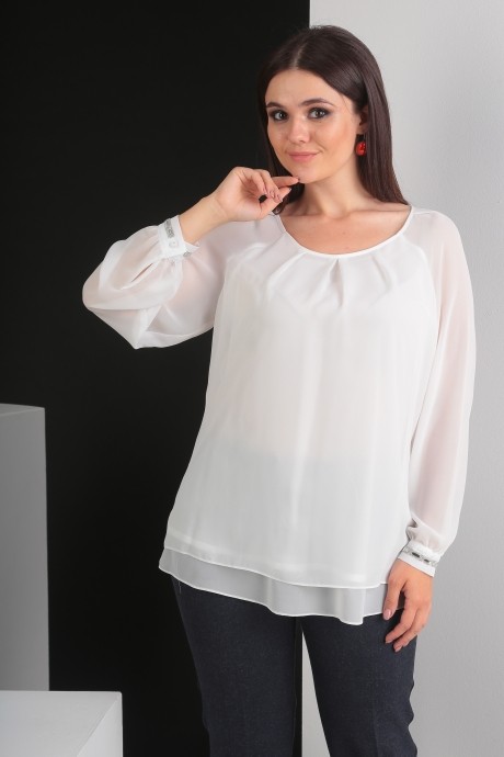 Блузка, туника, рубашка Мода Юрс 2359 молочный размер 50-58 #4