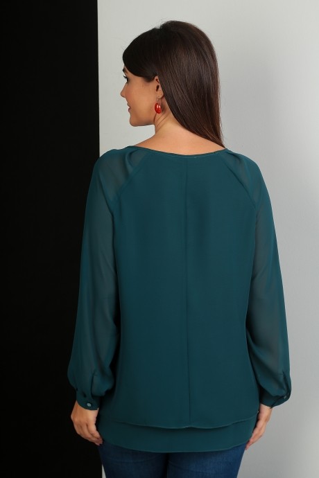 Блузка, туника, рубашка Мода Юрс 2359 изумруд размер 50-58 #4