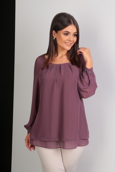 Блузка, туника, рубашка Мода Юрс 2359 темно-лиловый размер 50-58 #4