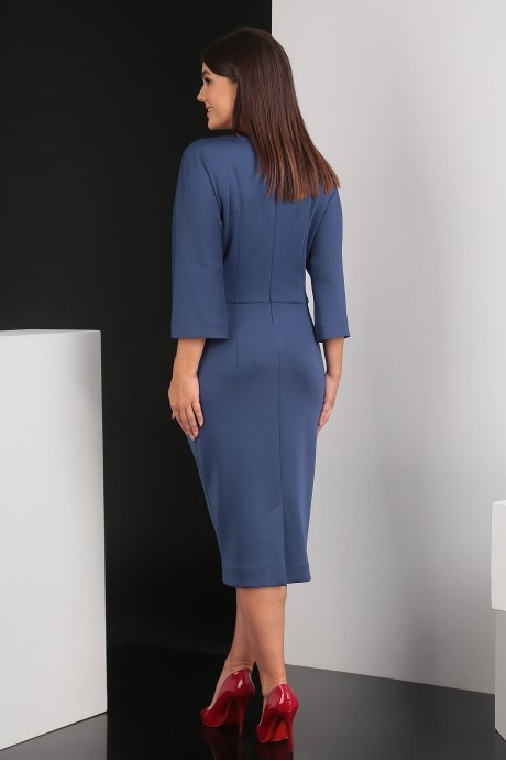 Платье Мода Юрс 2305 синий гладкий размер 48-52 #4