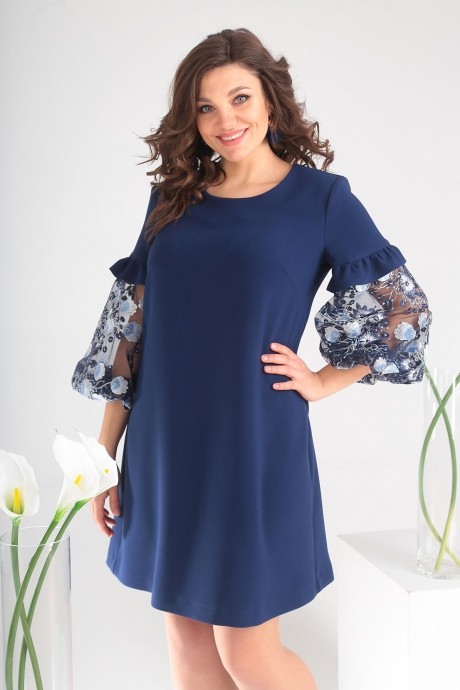 Платье Мода Юрс 2409 темно-синий размер 48-54 #2