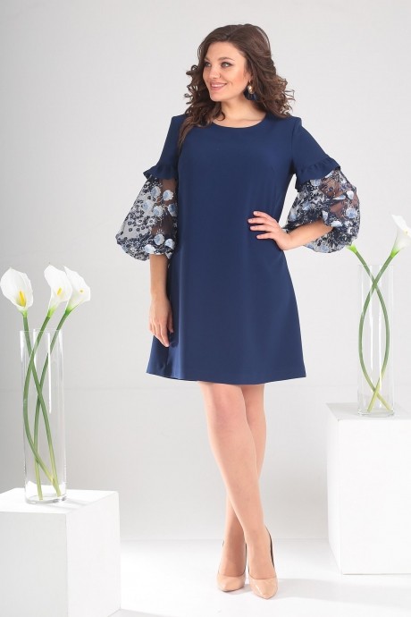 Платье Мода Юрс 2409 темно-синий размер 48-54 #4