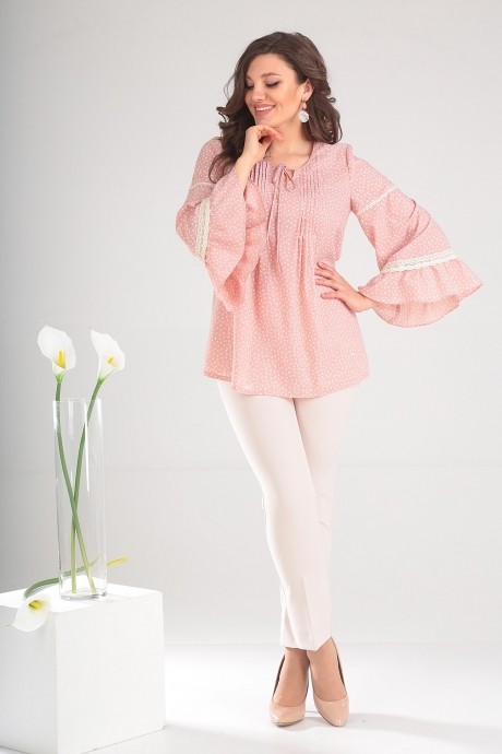 Блузка, туника, рубашка Мода Юрс 2345 розовый размер 48-56 #1