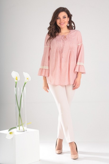 Блузка, туника, рубашка Мода Юрс 2345 розовый размер 48-56 #3