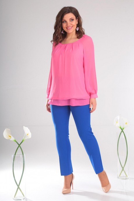 Блузка, туника, рубашка Мода Юрс 2359 розовый размер 50-58 #1