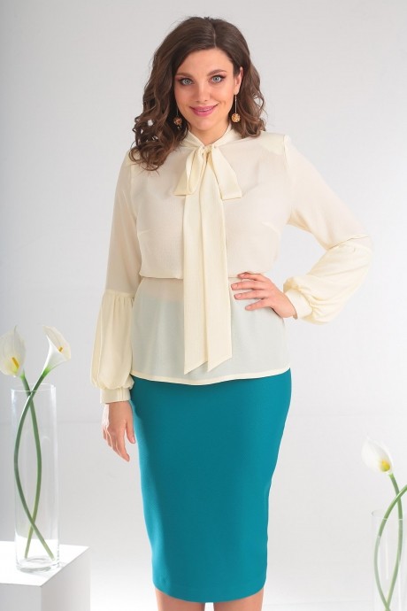 Блузка, туника, рубашка Мода Юрс 2467 молочный размер 50-54 #1